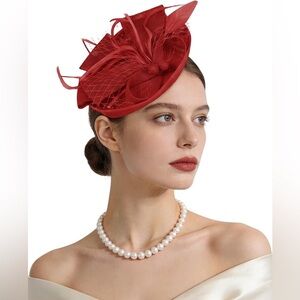 Kentucky Derby Red Fascinator Hat